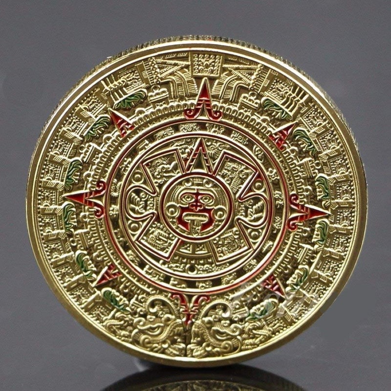 HARPIMER Mayan Aztec Prophecy Commemorative Coins, Mexican Maya Calendar Commemorative Coin Art Collection - Image 3
